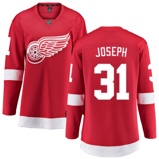 Women's Detroit Red Wings 31 Curtis Joseph Fanatics Branded Red Home Breakaway NHL Jersey