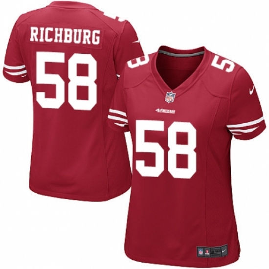 Women's Nike San Francisco 49ers 58 Weston Richburg Game Red Team Color NFL Jersey