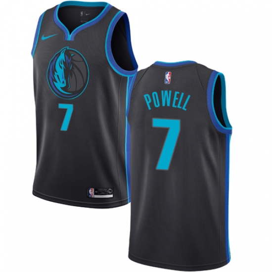 Youth Nike Dallas Mavericks 7 Dwight Powell Swingman Charcoal NBA Jersey - City Edition