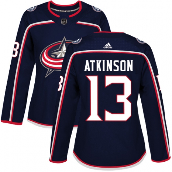 Women's Adidas Columbus Blue Jackets 13 Cam Atkinson Premier Navy Blue Home NHL Jersey