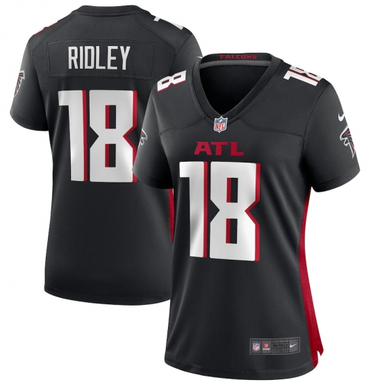 Women's Atlanta Falcons 18 Calvin Ridley Nike Black Game Player Jersey