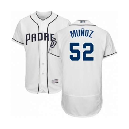 Men's San Diego Padres 52 Andres Munoz White Home Flex Base Authentic Collection Baseball Player Jersey