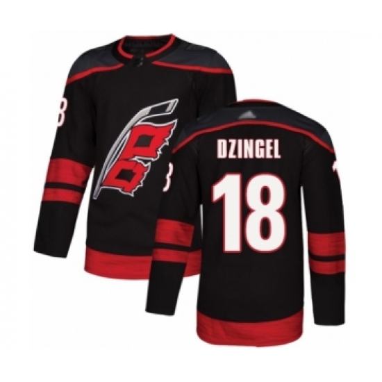 Youth Carolina Hurricanes 18 Ryan Dzingel Authentic Black Alternate Hockey Jersey