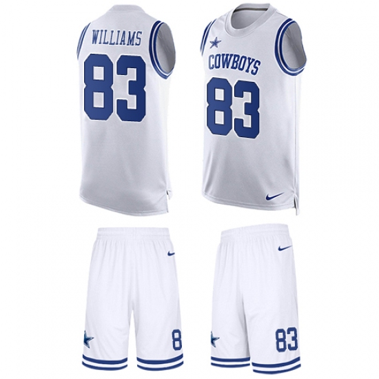 Men's Nike Dallas Cowboys 83 Terrance Williams Limited White Tank Top Suit NFL Jersey