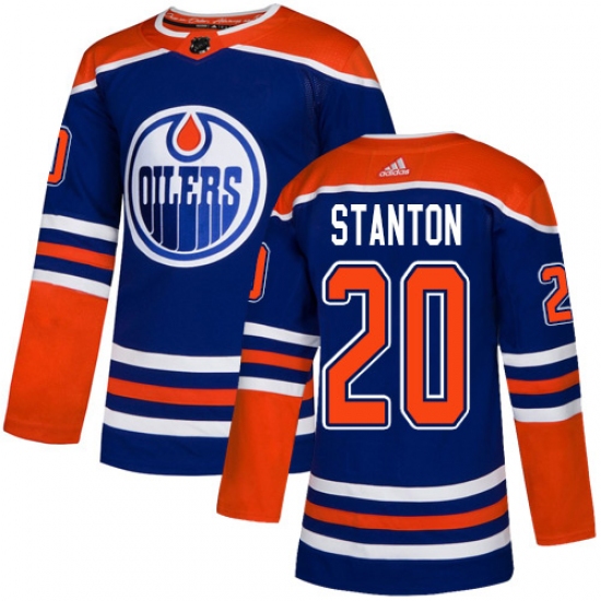 Men's Adidas Edmonton Oilers 20 Ryan Stanton Premier Royal Blue Alternate NHL Jersey