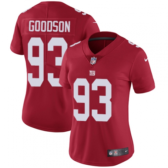 Women's Nike New York Giants 93 B.J. Goodson Red Alternate Vapor Untouchable Limited Player NFL Jersey