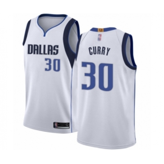 Women's Dallas Mavericks 30 Seth Curry Swingman White Basketball Jersey - Association Edition