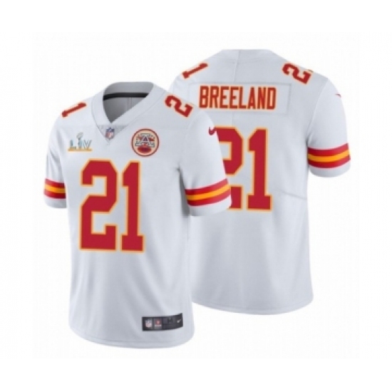 Youth Kansas City Chiefs 21 Bashaud Breeland White 2021 Super Bowl LV Jersey