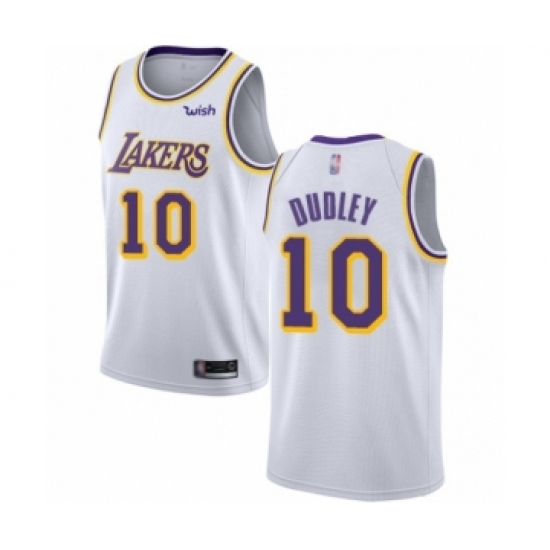 Men's Los Angeles Lakers 10 Jared Dudley Authentic White Basketball Jersey - Association Edition