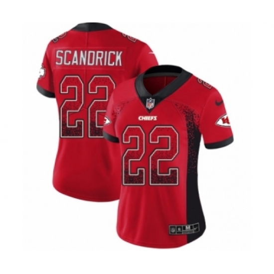 Women's Nike Kansas City Chiefs 22 Orlando Scandrick Limited Red Rush Drift Fashion NFL Jersey