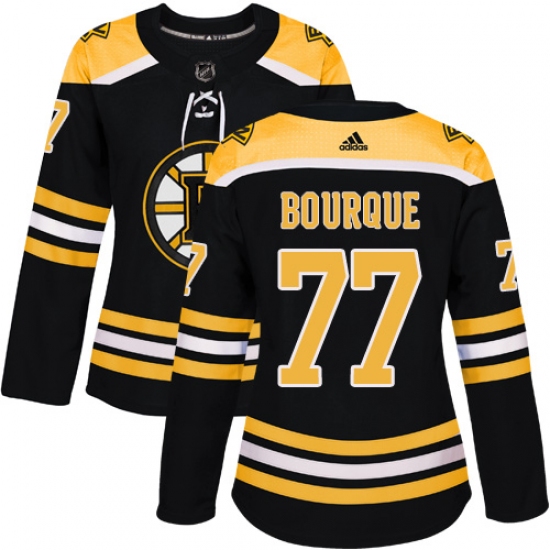 Women's Adidas Boston Bruins 77 Ray Bourque Authentic Black Home NHL Jersey