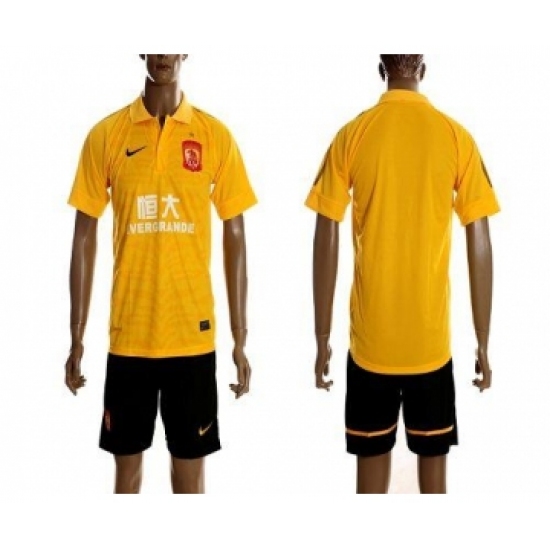 Guangzhou Evergrande Blank 2012 2013 Yellow Away Soccer Club Jersey