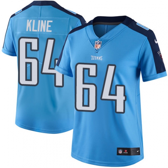 Women's Nike Tennessee Titans 64 Josh Kline Light Blue Team Color Vapor Untouchable Limited Player NFL Jersey