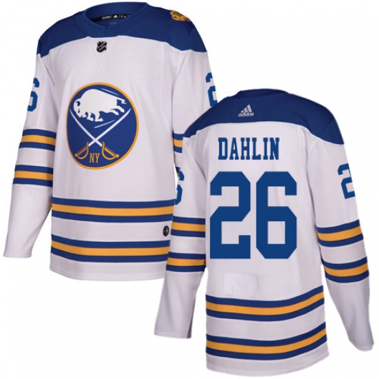 Men's Adidas Buffalo Sabres 26 Rasmus Dahlin Authentic White 2018 Winter Classic NHL Jersey