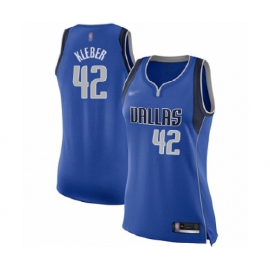 Women's Dallas Mavericks 42 Maxi Kleber Authentic Royal Blue Basketball Jersey - Icon Edition