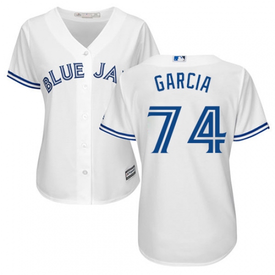 Women's Majestic Toronto Blue Jays 74 Jaime Garcia Replica White Home MLB Jersey
