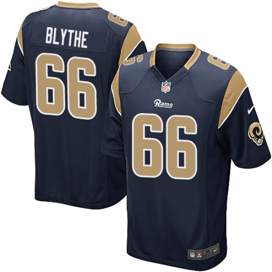 Men's Nike Los Angeles Rams 66 Austin Blythe Game Navy Blue Team Color NFL Jersey