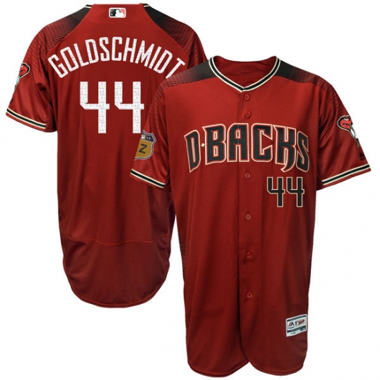 Men's Majestic Arizona Diamondbacks 44 Paul Goldschmidt Crimson 2017 Spring Training Authentic Flex Base MLB Jersey