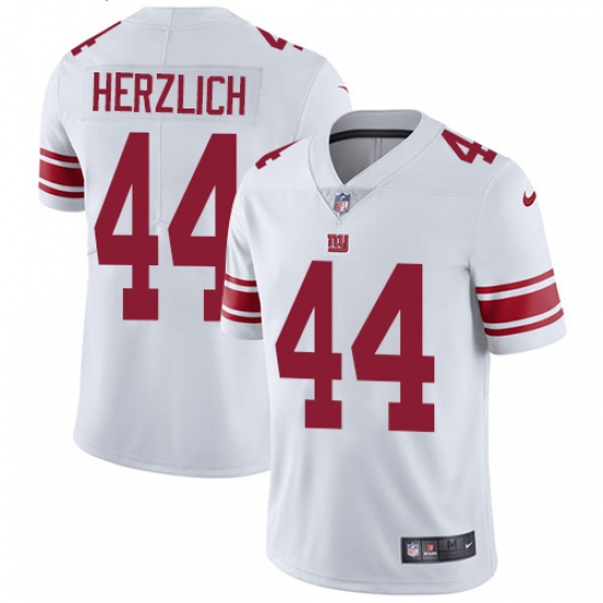 Men's Nike New York Giants 44 Mark Herzlich White Vapor Untouchable Limited Player NFL Jersey