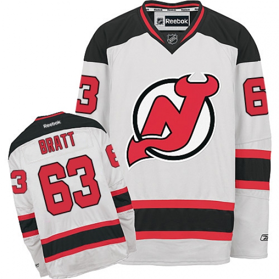 Youth Reebok New Jersey Devils 63 Jesper Bratt Authentic White Away NHL Jersey