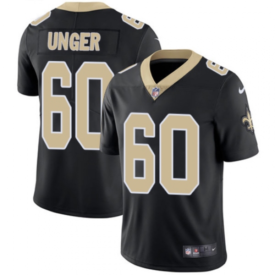 Men's Nike New Orleans Saints 60 Max Unger Black Team Color Vapor Untouchable Limited Player NFL Jersey