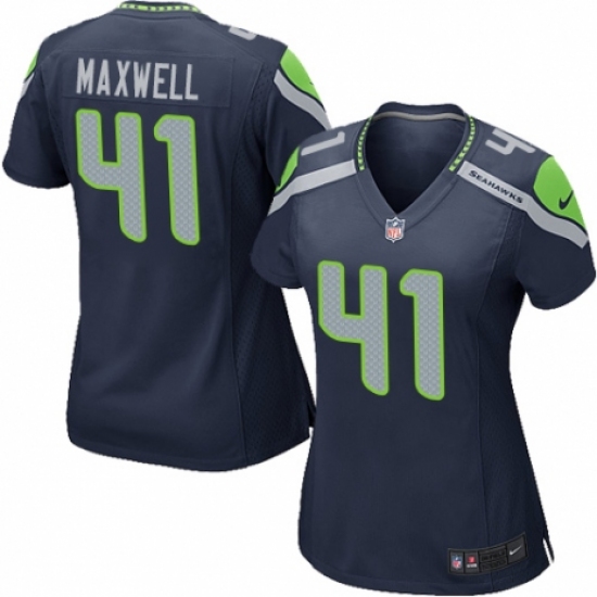 Women's Nike Seattle Seahawks 41 Byron Maxwell Game Navy Blue Team Color NFL Jersey