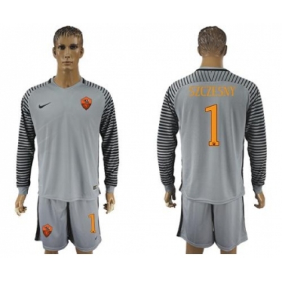 Roma 1 Szczesny Grey Goalkeeper Long Sleeves Soccer Club Jersey