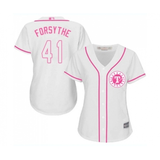 Women's Texas Rangers 41 Logan Forsythe Replica White Fashion Cool Base Baseball Jersey