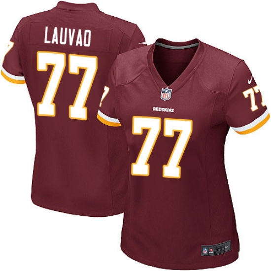 Women's Nike Washington Redskins 77 Shawn Lauvao Game Burgundy Red Team Color NFL Jersey