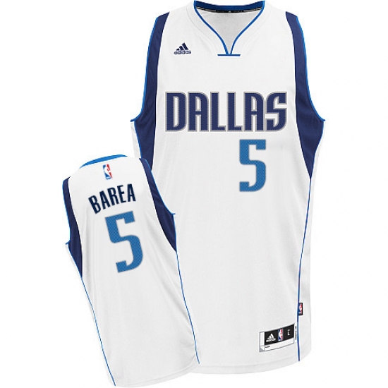 Men's Adidas Dallas Mavericks 5 Jose Juan Barea Swingman White Home NBA Jersey