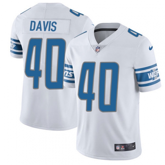 Men's Nike Detroit Lions 40 Jarrad Davis Limited White Vapor Untouchable NFL Jersey