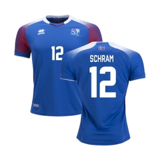 Iceland 12 SCHRAM Home Soccer Country Jersey