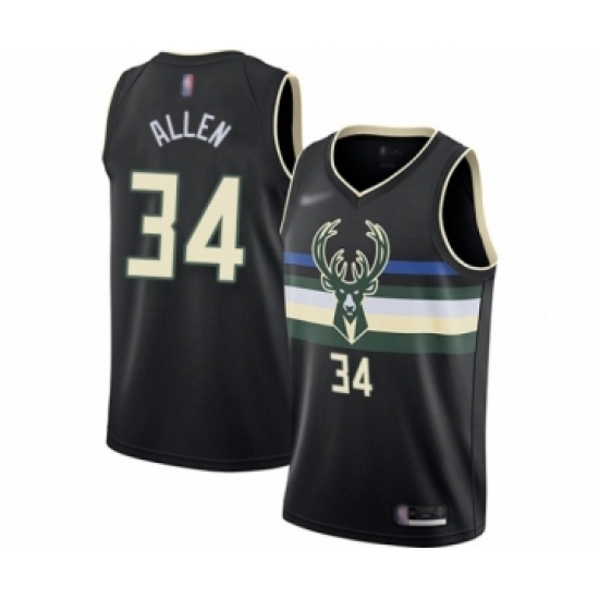 Women's Milwaukee Bucks 34 Ray Allen Swingman Black Finished Basketball Jersey - Statement Edition