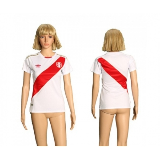 Women's Peru Blank Home Soccer Country Jersey