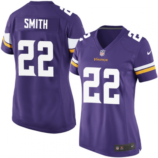 Women's Nike Minnesota Vikings 22 Harrison Smith Game Purple Team Color NFL Jersey