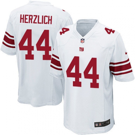 Men's Nike New York Giants 44 Mark Herzlich Game White NFL Jersey