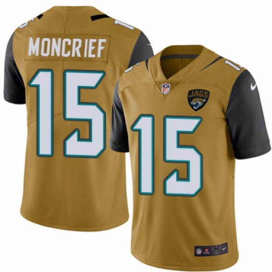 Youth Nike Jacksonville Jaguars 15 Donte Moncrief Limited Gold Rush Vapor Untouchable NFL Jersey