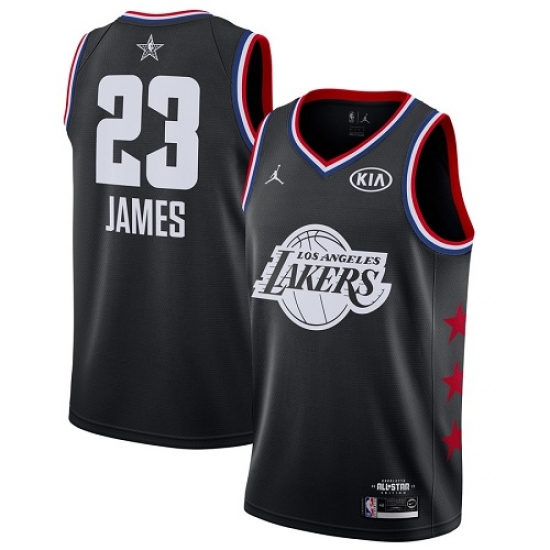 Men's Nike Los Angeles Lakers 23 LeBron James Black Basketball Jordan Swingman 2019 All-Star Game Jersey