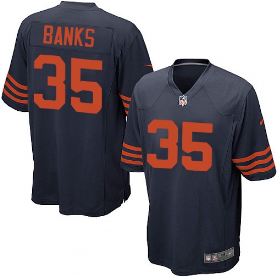 Men's Nike Chicago Bears 35 Johnthan Banks Game Navy Blue Alternate NFL Jersey