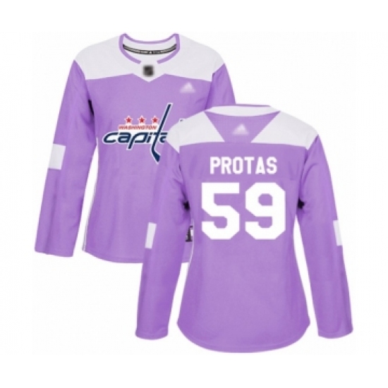 Women's Washington Capitals 59 Aliaksei Protas Authentic Purple Fights Cancer Practice Hockey Jersey