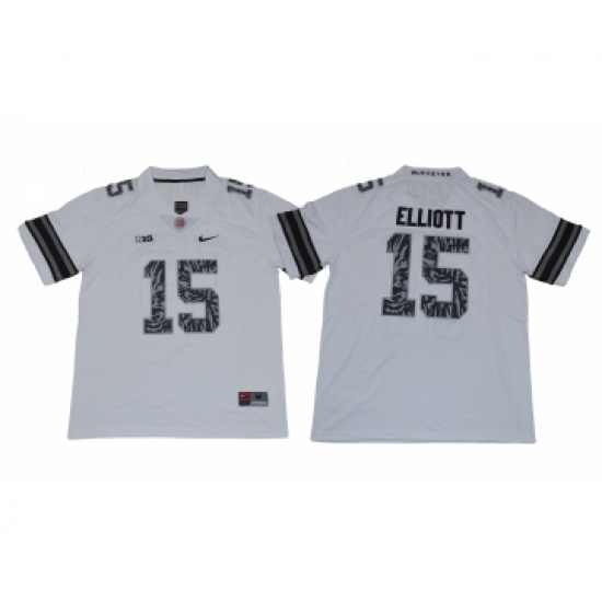 Ohio State Buckeyes 15 Ezekiel Elliott White College Football Jersey