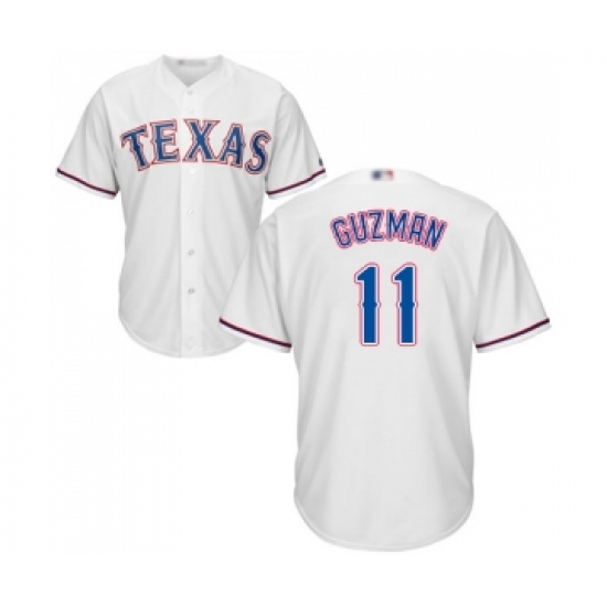 Youth Texas Rangers 11 Ronald Guzman Replica White Home Cool Base Baseball Jersey