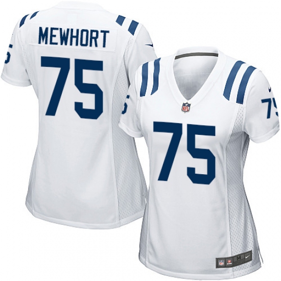 Women's Nike Indianapolis Colts 75 Jack Mewhort Game White NFL Jersey