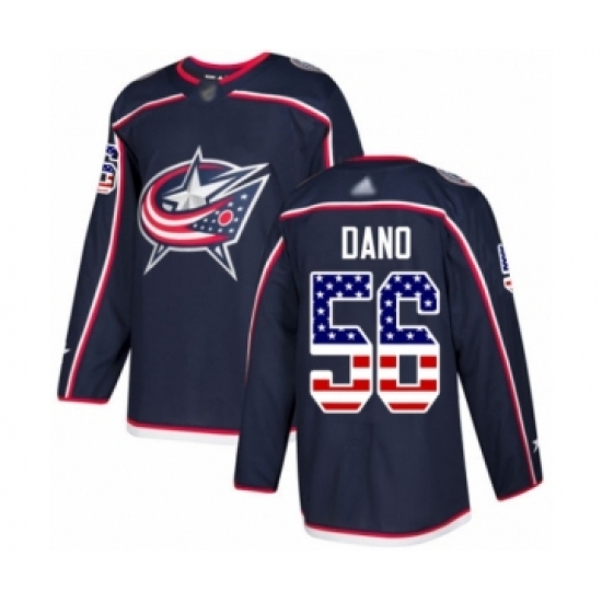 Youth Columbus Blue Jackets 56 Marko Dano Authentic Navy Blue USA Flag Fashion Hockey Jersey