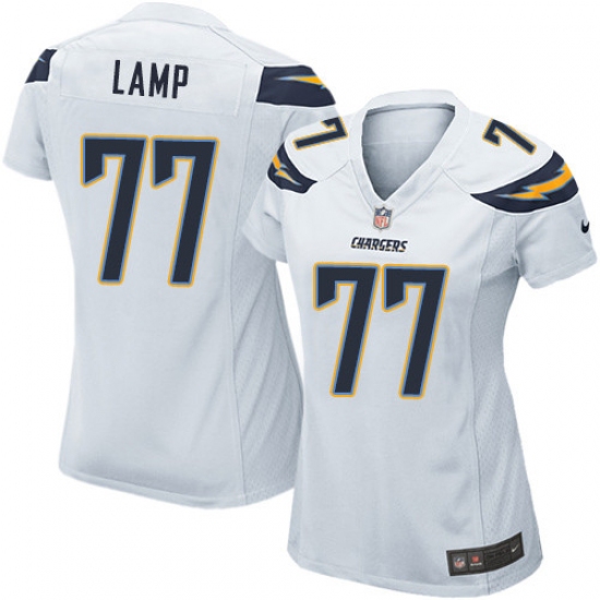 Women's Nike Los Angeles Chargers 77 Forrest Lamp Game White NFL Jersey