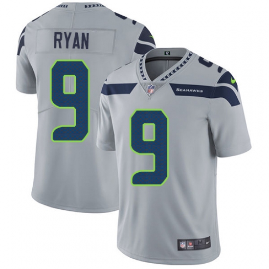 Youth Nike Seattle Seahawks 9 Jon Ryan Grey Alternate Vapor Untouchable Limited Player NFL Jersey