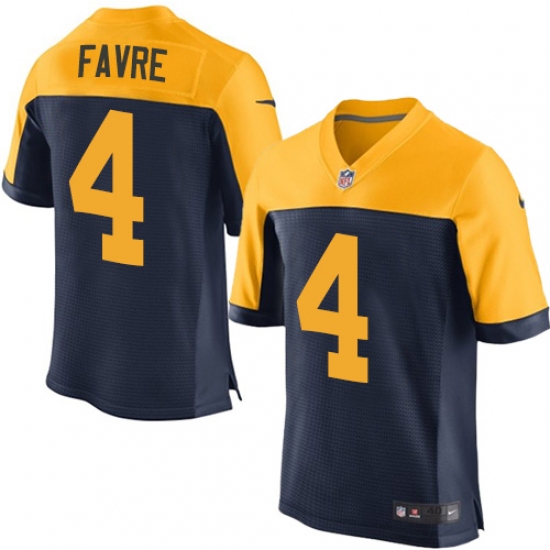 Men's Nike Green Bay Packers 4 Brett Favre Elite Navy Blue Alternate NFL Jersey