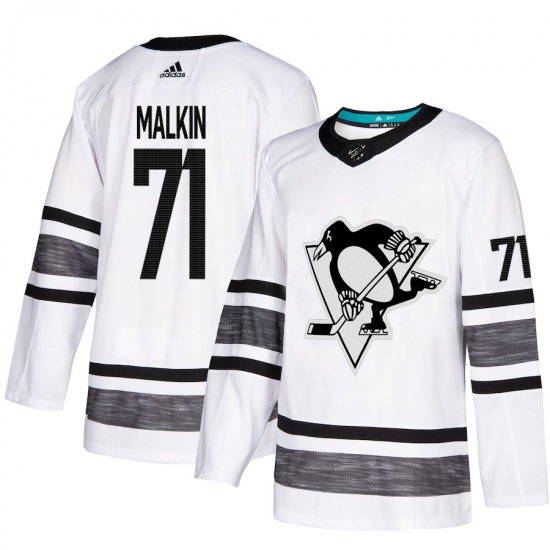 Men's Adidas Pittsburgh Penguins 71 Evgeni Malkin White 2019 All-Star Game Parley Authentic Stitched NHL Jersey