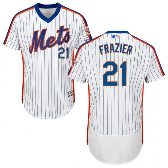 Men's Majestic New York Mets 21 Todd Frazier White Alternate Flex Base Authentic Collection MLB Jersey