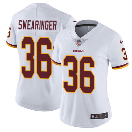 Women's Nike Washington Redskins 36 D.J. Swearinger Elite White NFL Jersey